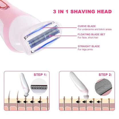 3 - in - 1 Rechargeable Electric Shaver for Women - MomDaughts UAE