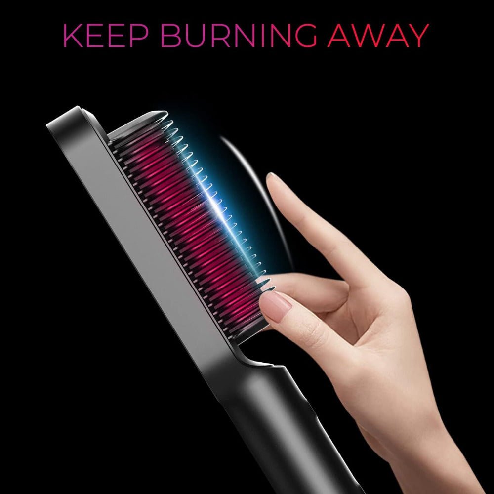 Hair Straightener Comb 2 in 1  – Quick Heat-Up Smoothing Brush.