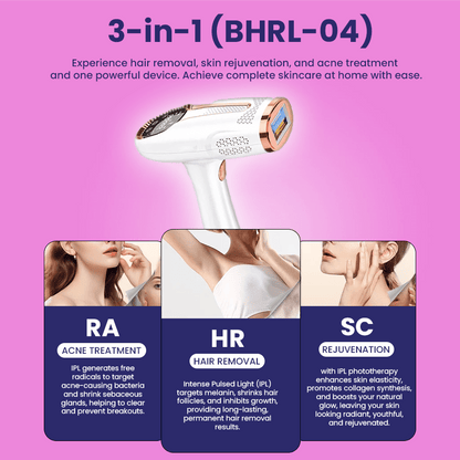 Premium IPL Hair Remover with Cooling Effect.